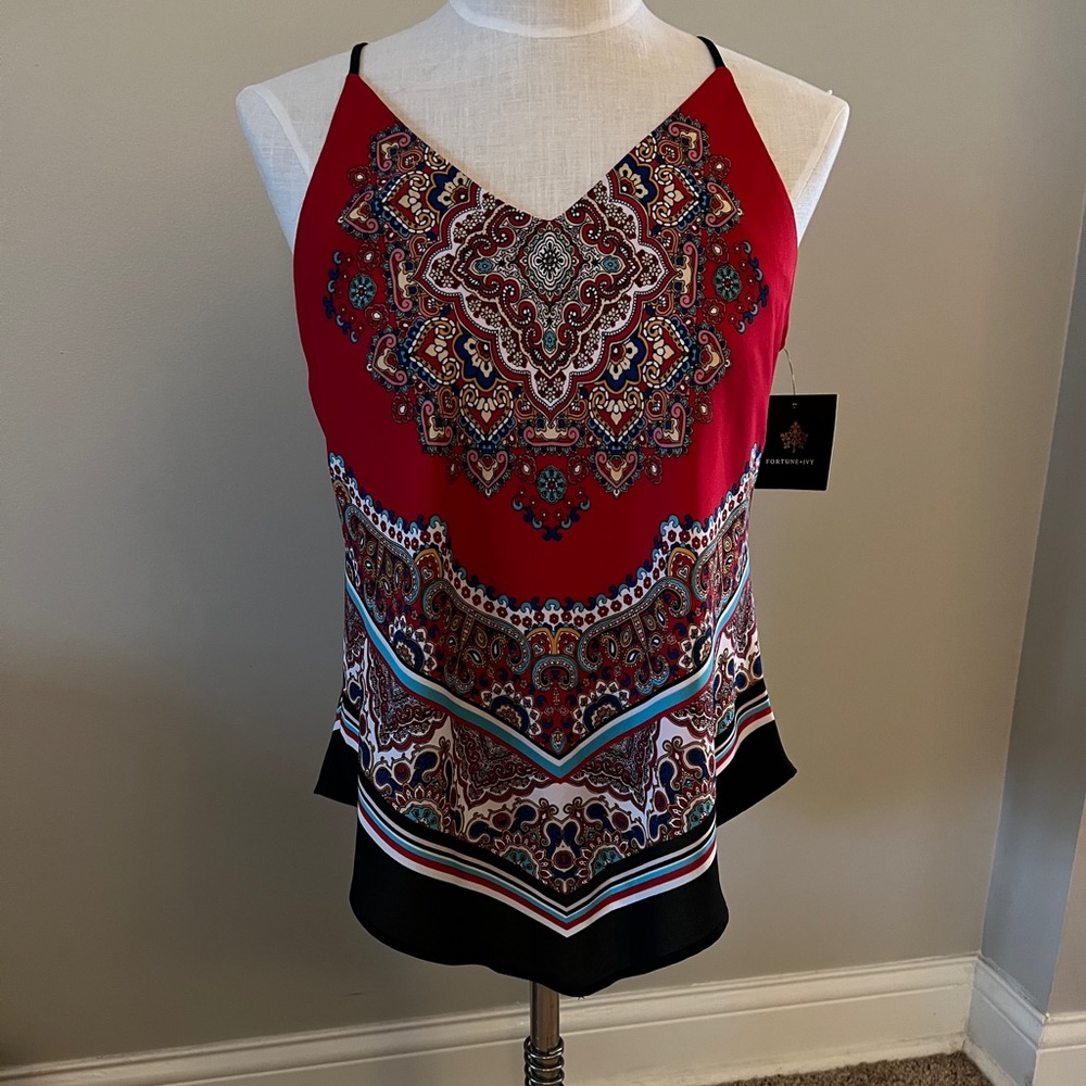 Fortune & Ivy Saira Handkerchief Blouse from Stitch Fix. Size Medium - Picture 3 of 6